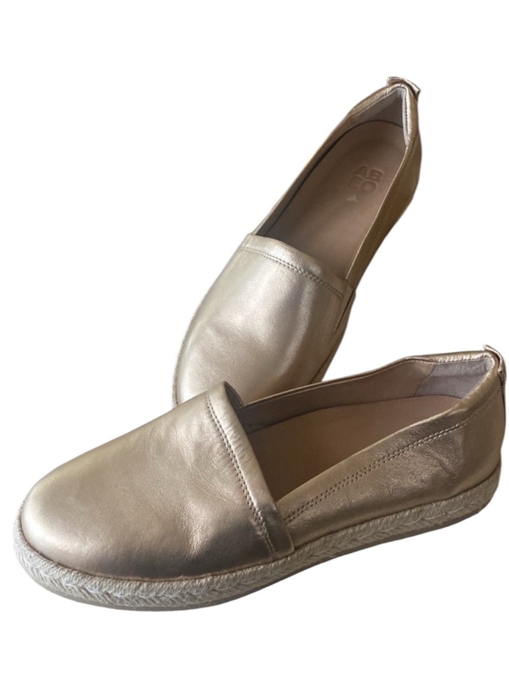 ABEO Isle Gold Metallic Leather Slip-on Shoes